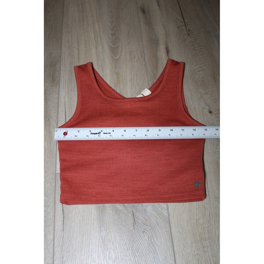 Roxy Rust Orange Ribbed Cropped Tank Top - Picture 5 of 7